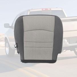 Priprilod Cloth Gray/Black Driver Side Bottom Replacement Seat Cover Compatible with Dodge Ram 1500 2500 3500 4500 5500 SLT 2009 2010 2011 2012
