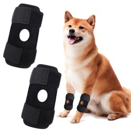 VIOSOON Rodillera para Perro, 2 Pcs Dog Knee Brace (Negro 2pcs M)