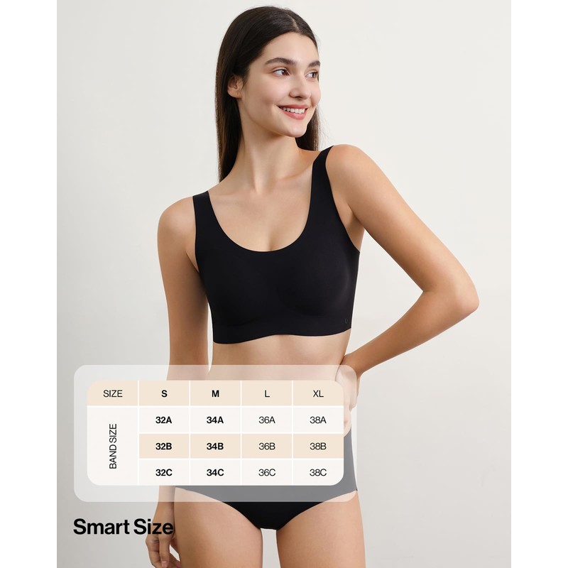 Ubras Seamless Bras for Women Full Coverage Wireless Bralette Widen