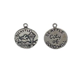 Sterling Silver Seattle City of Good Will Charm DIY Crafting by Wholesale Charms