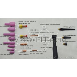 RIVERWELD TIG Gas Lens Alumina Nozzle Ceramic Cups Jumbo Large 53N87 (12# 3/4" Orifice) Fit SR DB WP 9 17 18 20 25 26 TIG Welding Torch 10pk