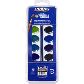 Prang Washable Watercolor Paint Set, 16 Assorted Colors, Includes Brush (16016), Classic Colors