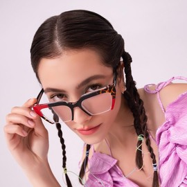 VOOGLAM Square Blue Light Glasses for Women Men Anti Eyestrain Dry Eyes Computer Phone TV Eyewear Danyale, Black, Medium