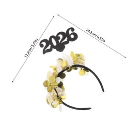 DECHOUS 3pcs Year Headdress Gold Embellished Ladies Hairband for Women Elegant Party Hairband for Festive Events Photoshoots and Year's Eve Celebrations