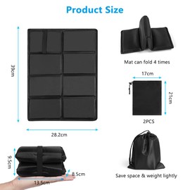 Flintronic Folding Seat Mat, 2 Packs Waterproof Oxford Cloth Seat Mat, Thermally Insulated Portable Seat Mat, Moistureproof Seat Cushion for Outdoor Camping Park Beach Traveling