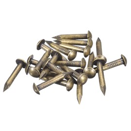 sourcing map 15Pcs Small Tiny Nails 2.8x20mm(DXL) Tiny Brass Nails Hardware Round Head Brass Nail for Wooden DIY Projects Decorative Boxes Household, Bronze Tone