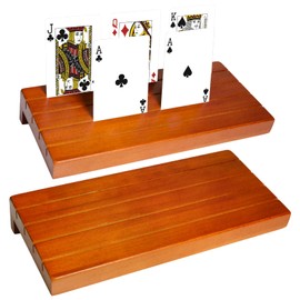 SOARFLY Playing Card Holder Wooden Pack of 2 Card Holder Children's Card Holder Playing Cards for Seniors and Children Always Keeps an Overview