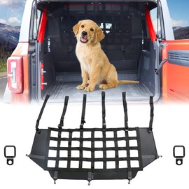 G Pet Net Vehicle Safety Mesh Dog Barrier Fit for Ford Bronco Accessories 2021-2023 4-Door, Rear Seat Trunk Cargo Isolation, Upgrade Car Pet Divider fits for Medium, Large Pets