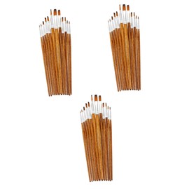 Operitacx 3 Sets Gouache Watercolor Pen Professional Sable Canvas Palette Artist Painting Oil Watercolors Paint Brush Watercolor Brushes Craft Art Brush Useful Drawing Brush Wooden Brown