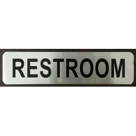 BUILDINGSINGS.COM RESTROOM SIGN (BRUSHED ALUMINUM 2X8-HEAVY DUTY !!! )-The Mont-REF24-102