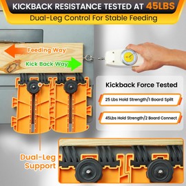 Featherboard for Table Saws, Router Tables & Band Saws – Kickback Prevention & Precision Feed Control Accessory for Safer Cutting Woodworking Tools – Dual-Leg Base with Flexible Arms Yellow & 2Packs