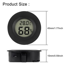 AITRIP 4 Pieces Mini Digital Hygrometer Thermometer Temperature Humidity Meter for Indoor Greenhouse Living Room (2 Pieces White + 2 Black)