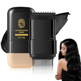 LUSCOR Peine de Tinte para Cabello - Hair Dye Stick,Barra reparadora de color de cabello portátil, cubre canas, uso rápido, unisex (negro)