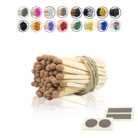 2” Inch Long Wooden Refill Matchsticks with Strike Stickers - Safety Matches Wholesale Bulk Loose by Chandler Studio (Brown, 100 Pieces)