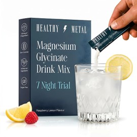 Magnesium Drink Mix Sachets for Sleep, Relaxation & Daily Support, Magnesium Glycinate Powder, Raspberry Lemon Flavour, Easy to Mix Supplement, 7 Sachets