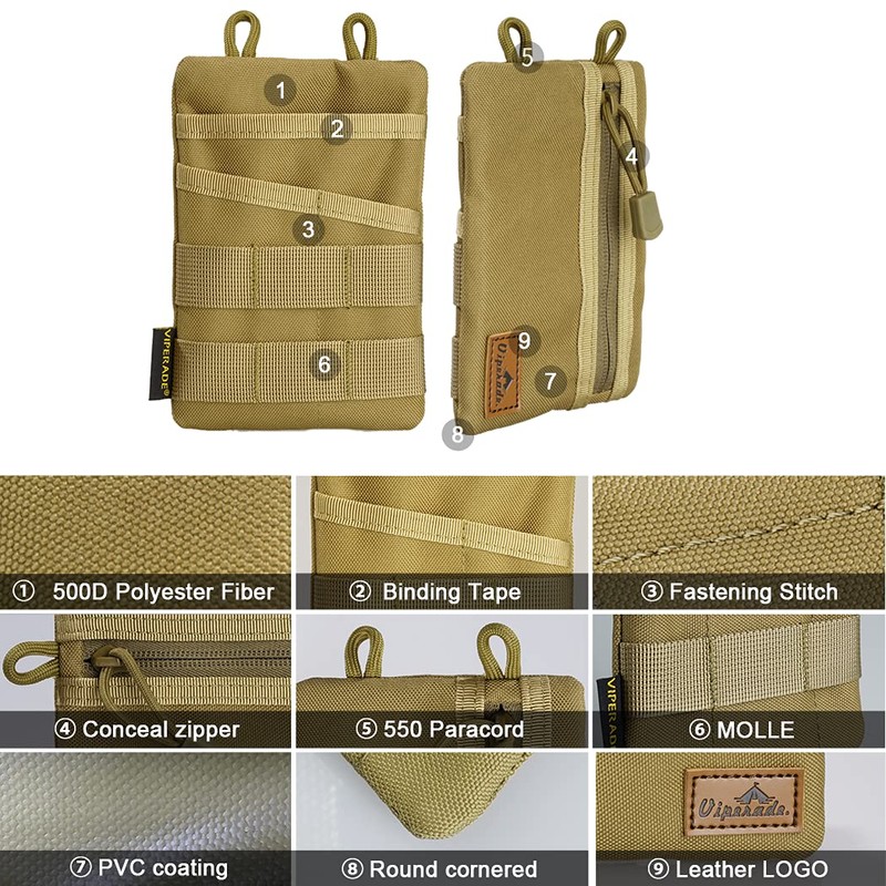 VIPERADE VE3 EDC Tool Pocket Organizer,Small EDC Pocket Organizer Pouch