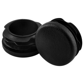 Jiozermi 12 Pcs 1-1/2" Round Plastic Plug, Black Round Plastic End Cap Furniture Finishing Plug for Pipe Post, Chairs and Furniture