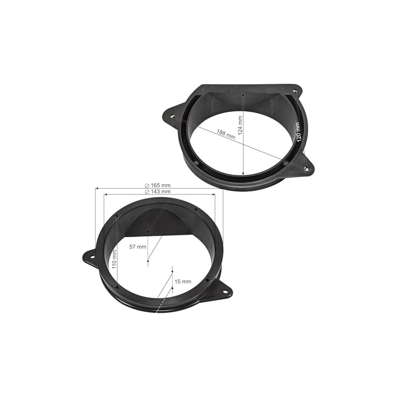 tomzz Audio 2840-000 Speaker Rings Adapter Brackets Compatible with Peugeot