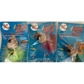 GO CAT FEATHER MOUSE TEASER INTERACTIVE CAT TOY  & WAND