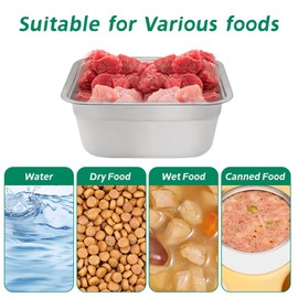 MODUODUO Dog Bowl Stainless Steel Water and Feed Dish with Non-Slip Pads (0.85 Gal-2 Sets)