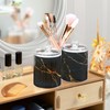 BOENLE 2 Pack Qtip Holder Organizer Dispenser Gold Black Marble