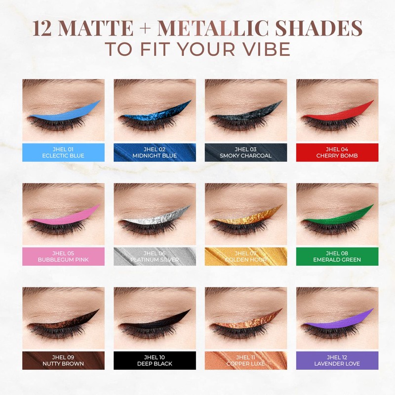 Just Herbs Eyeliner Waterproof and Smudge Proof, Long Lasting Eyeliners