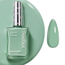 Beetles Green Nail Polish 1Pcs 15ml Nail Polish-Fast Drying & Long Lasting Nail Polish Serene Oasis Green Nail Lacquer Finish Nail Art Design for Women