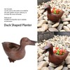 Duck Shaped Planter Resin Waterproof Decorative Animal Flower Pot for