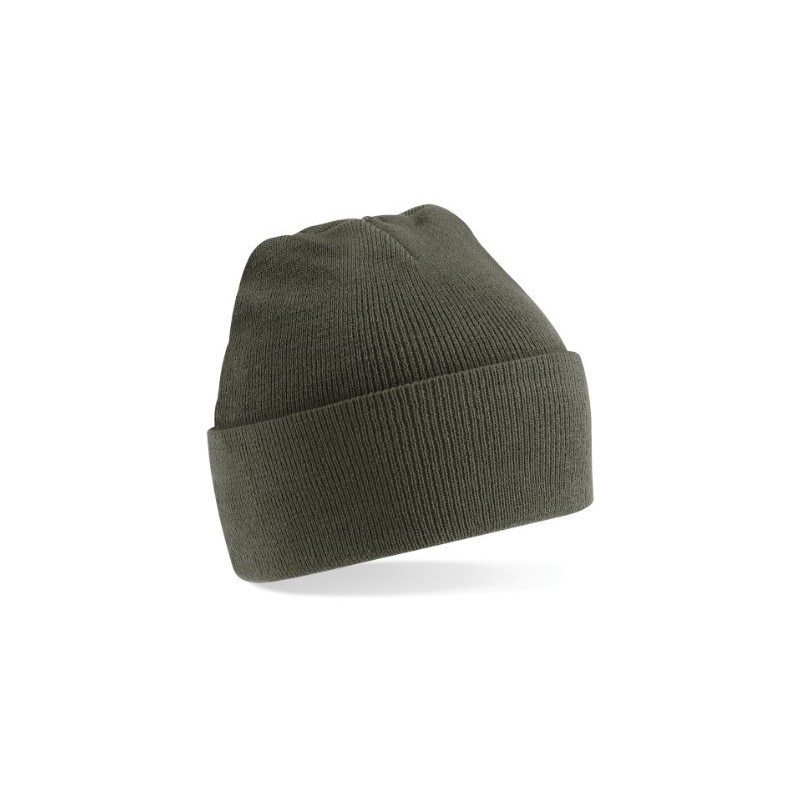 Beechfield - B45 Olive Green Classic Cuffed Beanie Hat -