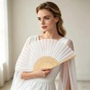FVBKCOT 2 Pieces White Wedding Fans, Hand Fan Folding, Folding