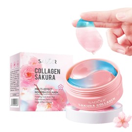 Reepic Cosmer Sakura Eye Masks, 30 Pairs Collagen Gel Under Eye Patches, Crystal Eye Masks Reduce Wrinkles and Dark Circles, Moisturizing & Anti-Aging Reducing Eye Wrinkles Skincare
