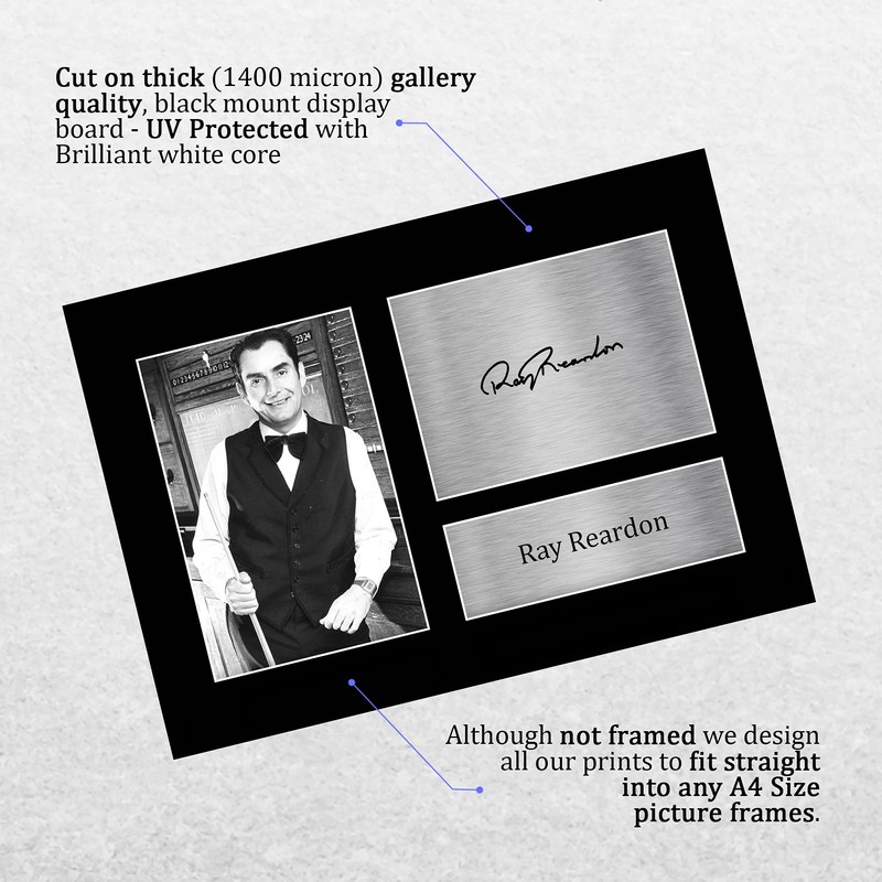 HWC Trading A4 Ray Reardon Snooker Gifts Printed Signed Autograph