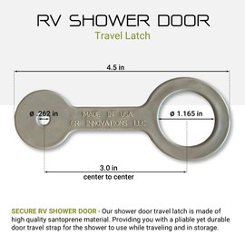 GR Innovations | RV Shower Door Strap | Trailer Shower Door Travel Latch | Made in USA
