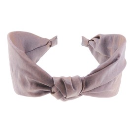 Womens Matte Satin Top Knot Knotted Twist Twisted Turban Wide Thick Fashion Formal Boho Vintage Headband Alice Band Hair Accessories Hairband Wedding Guest Bridesmaid Party (Dark Plum)