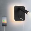 AIRTWESD USB Charging Port Wall Wash Light Black Bed LED