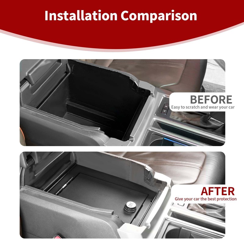 PDKLIN for F150 Center Console Organizer Gun Safe Box with