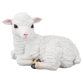 CHICIRIS Handmade Lifelike Sheep Statue, Realistic Lamb Figurine, Garden Sculpture, Indoor Outdoor Decor, for Home, Garden, Yard, Patio, Balcony, Office