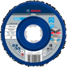Bosch 1 x PRO Multi Material Cleaning Disc N377 for Small Angle Grinders and X-Lock (for Sheet Steel, Diameter 115 mm, Grit, Professional Accessories Small Angle Grinder)