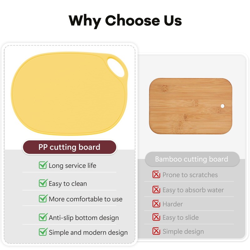Li&Zhao Plastic Cutting Boards for Kitchen - Chopping Board Small