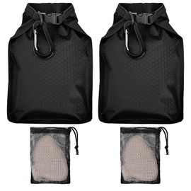 2PCS Travel Soap Bag, Waterproof Leakproof Soap Bar Case with Foaming Mesh Pouch and Carabiner, Hanging Quick Drying Soap Bar Container for Travelling Camping Bath Shower Toiletries