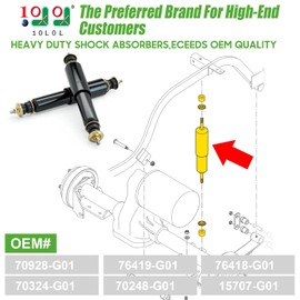10L0L Upgraded Golf Cart Front Rear Shock Absorber for EZGO TXT 1994-up, EZGO Medalist 94-95 & Marathon 1970-1994, OEM# 76418-G01, 70248-G01, 70324-G01, 76419-G01