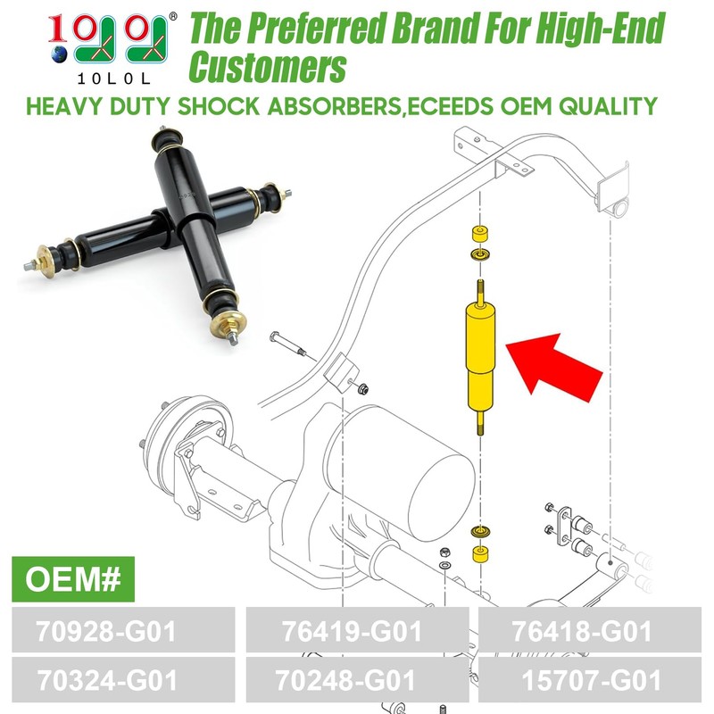 10L0L Upgraded Golf Cart Front Rear Shock Absorber for EZGO