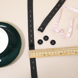 Flat Sewing Band with Buttonholes,3/4 Inch Elastic Band String Strap Cord High Elasticity Knit Fabric Bands Spool Pant Waist Tightener for Clothing,Wig,Belt,DIY Craft Sewing Supplies (Black,5.5 Yards)