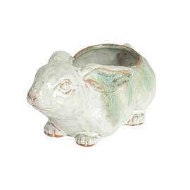 Creative Co-Op Cottagecore Rabbit Stoneware Planter, Multicolor