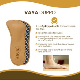 Vaya Durro Orthopaedic Flat Foot Insoles with Heel Pad for Tight Shoes 35-37