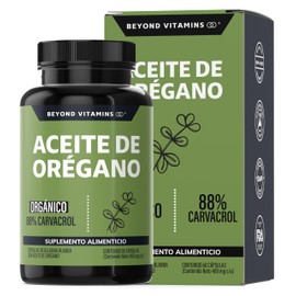 Beyond Vitamins | Aceite de Oregano Orgánico 100% Natural con 88% Carvacrol | Grado Alimenticio (60 Caps)