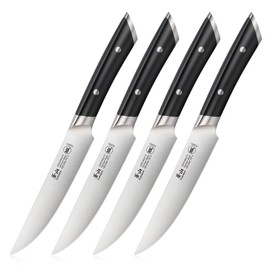 Cangshan HELENA Series German Steel Forged 4-Piece Fine-Edge Steak Knife Set (Black)