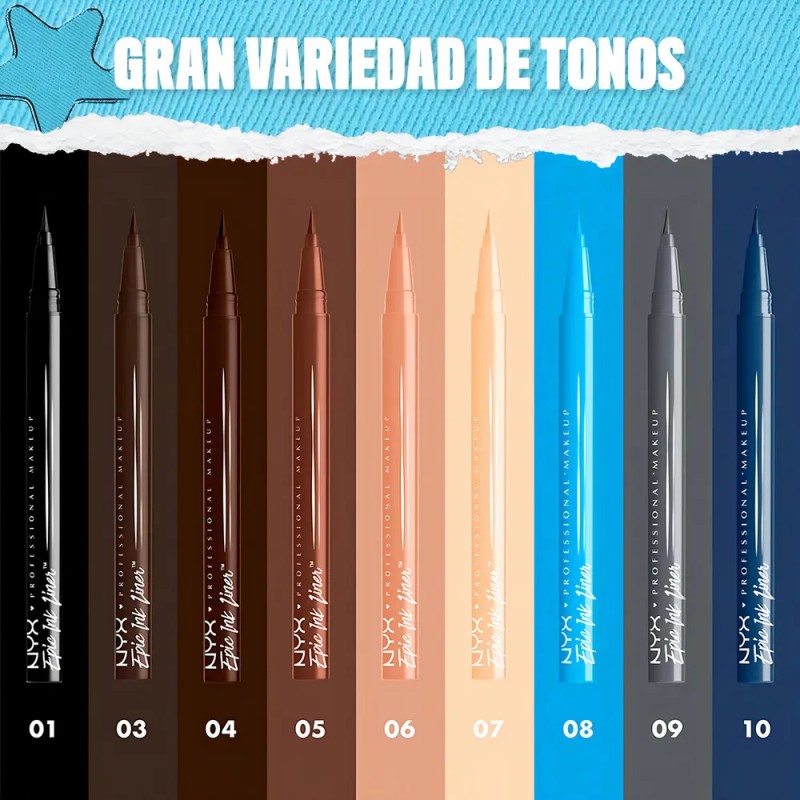Delineador Líquido NYX Professional Makeup Epic Ink A Prueba de