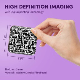 1 x Square MDF Fridge Magnet - Fathers Day Word Art Dad Daddy 8781