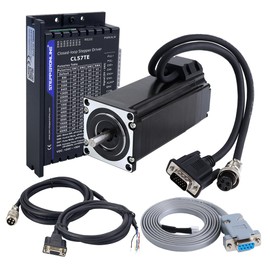 STEPPERONLINE 1 Axis Stepper CNC Kit 3.0Nm(424.83oz.in) Encoder 1000PPR(4000CPR) Nema 23 Closed Loop Stepper Motor & Driver 0.5-7.0A 24-50VDC & Cables